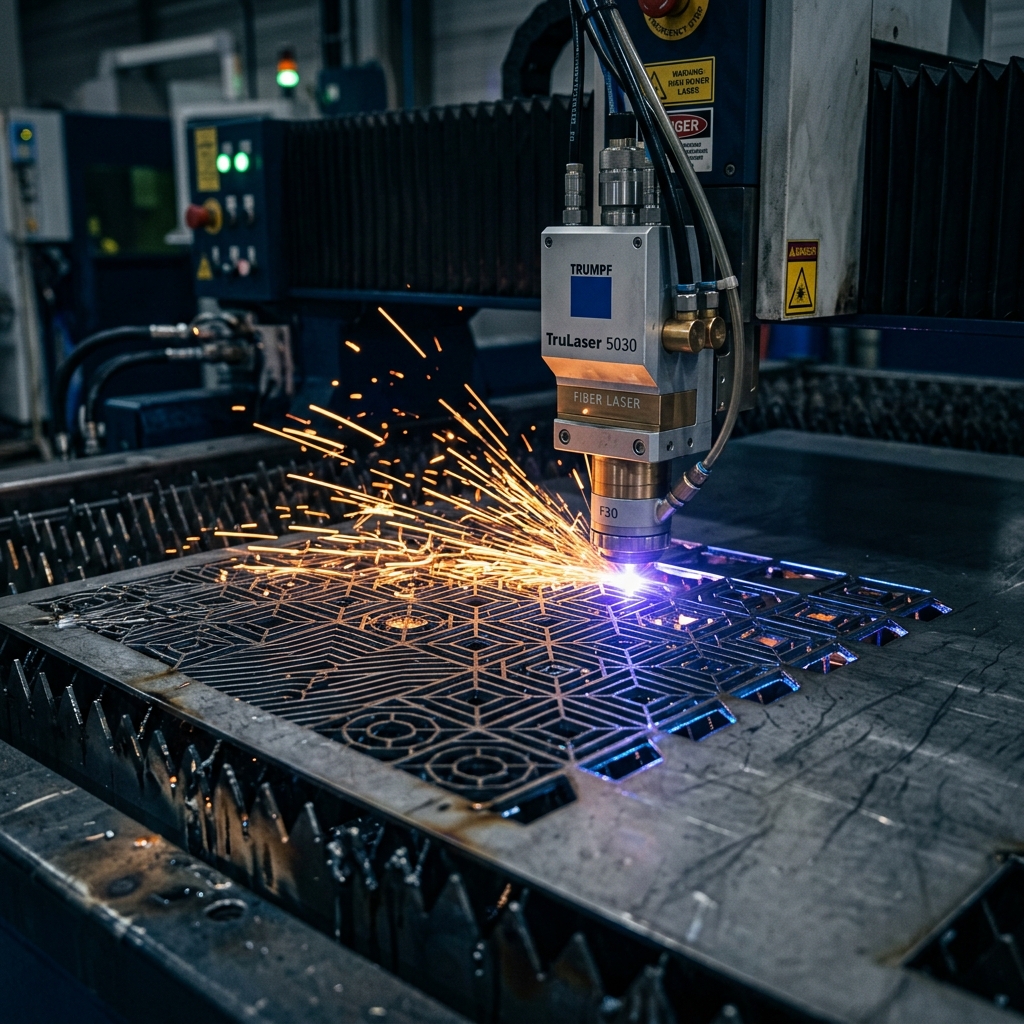 CNC laser cut geometric facade panel - Karachi metal fabrication